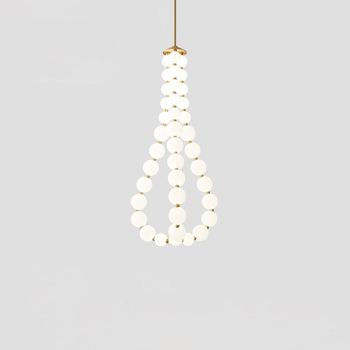 Pearl Necklace Chandelier | Brass & Acrylic | Adjustable Length