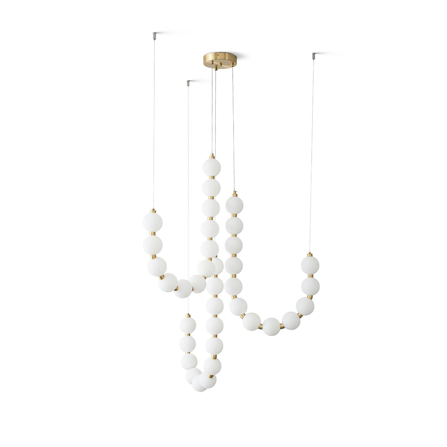 Pearl Necklace Chandelier | Brass & Acrylic | Adjustable Length