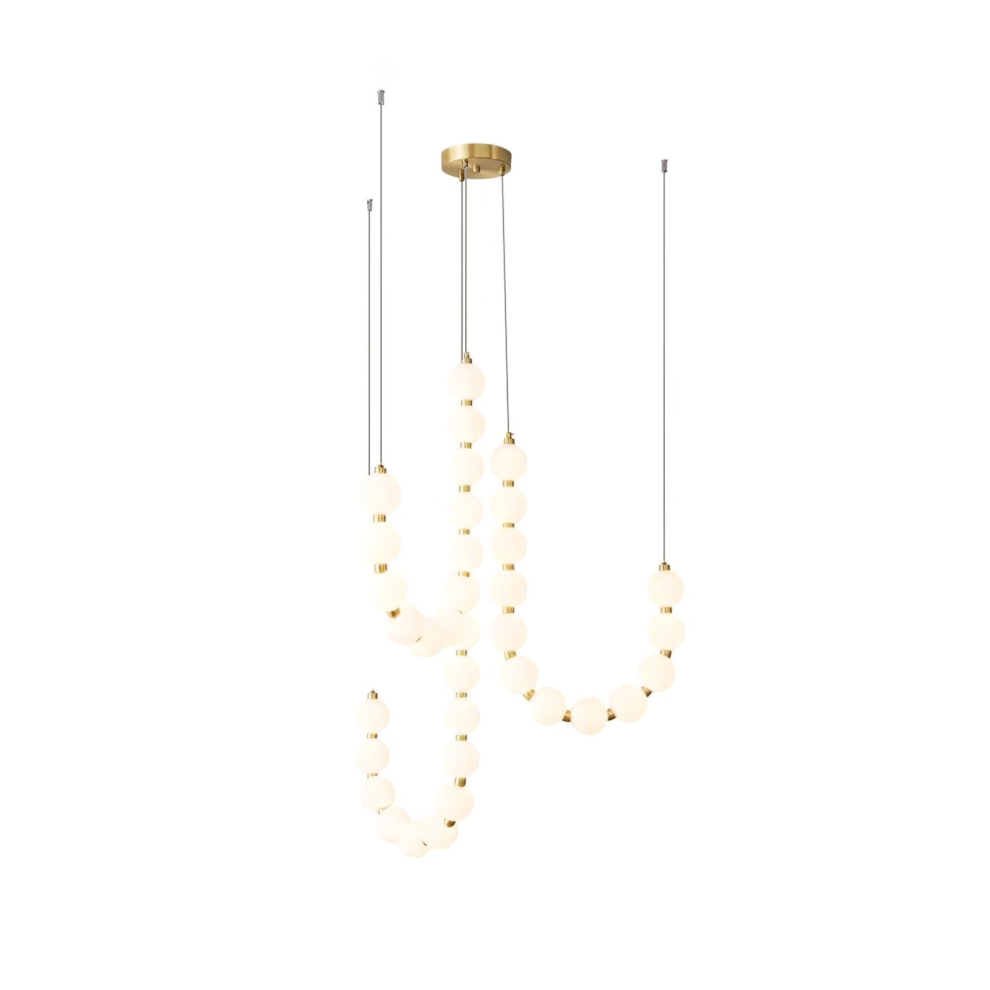 Pearl Necklace Chandelier | Brass & Acrylic | Adjustable Length