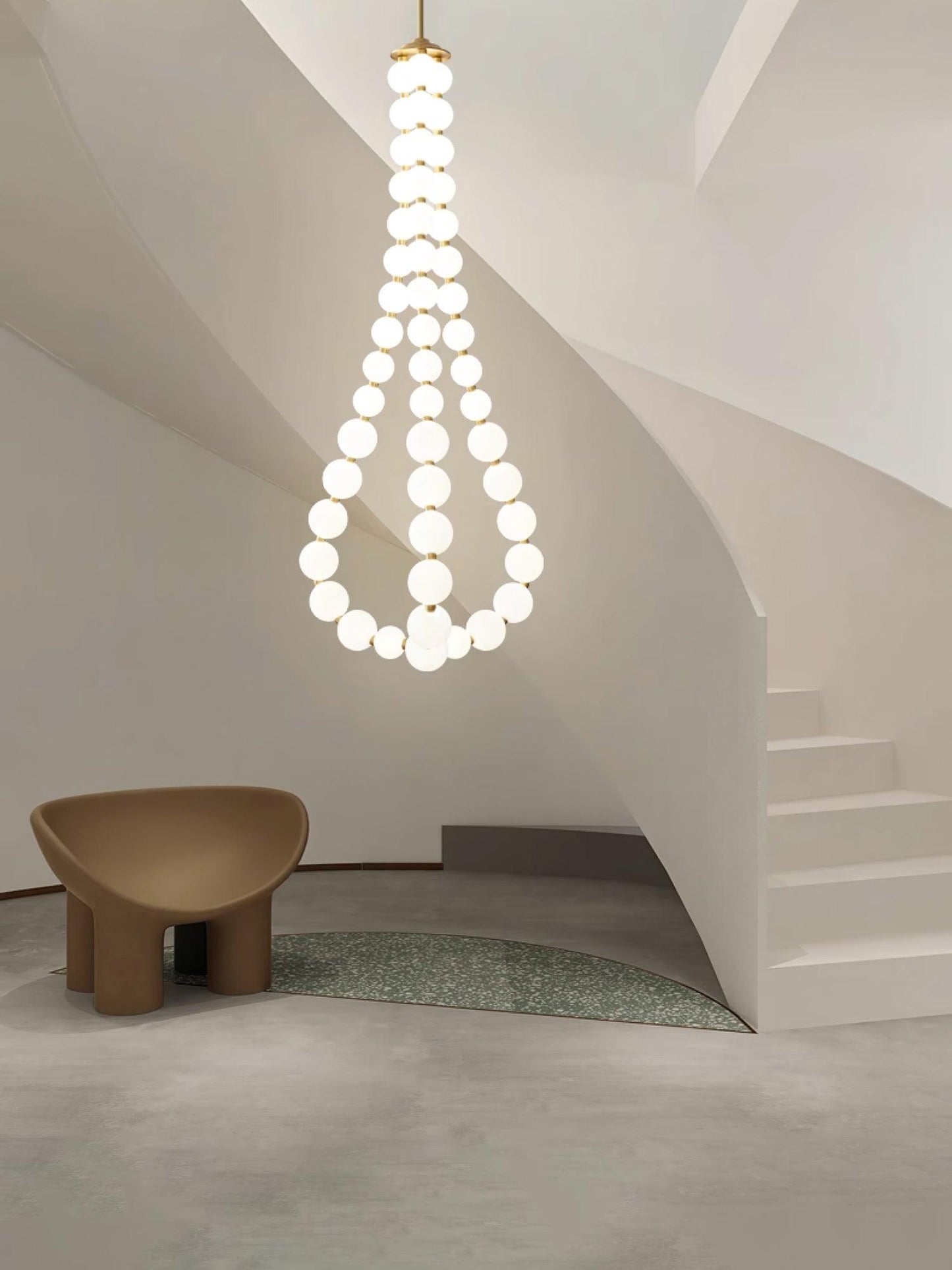 Pearl Necklace Chandelier | Brass & Acrylic | Adjustable Length