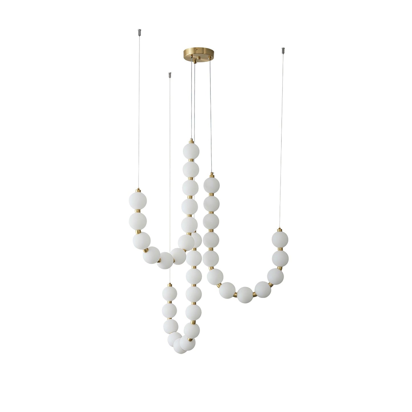 Pearl Necklace Chandelier | Brass & Acrylic | Adjustable Length