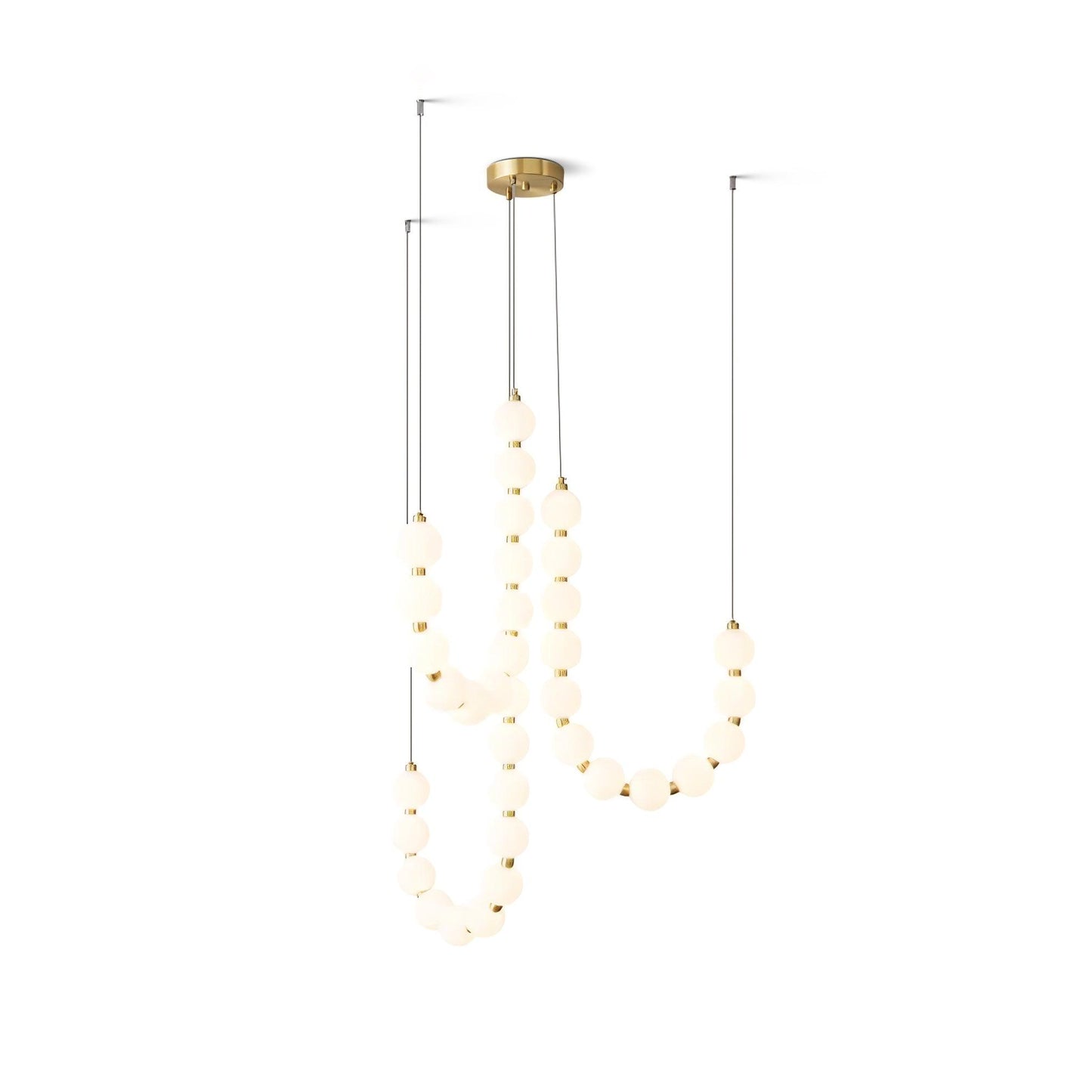 Pearl Necklace Chandelier | Brass & Acrylic | Adjustable Length