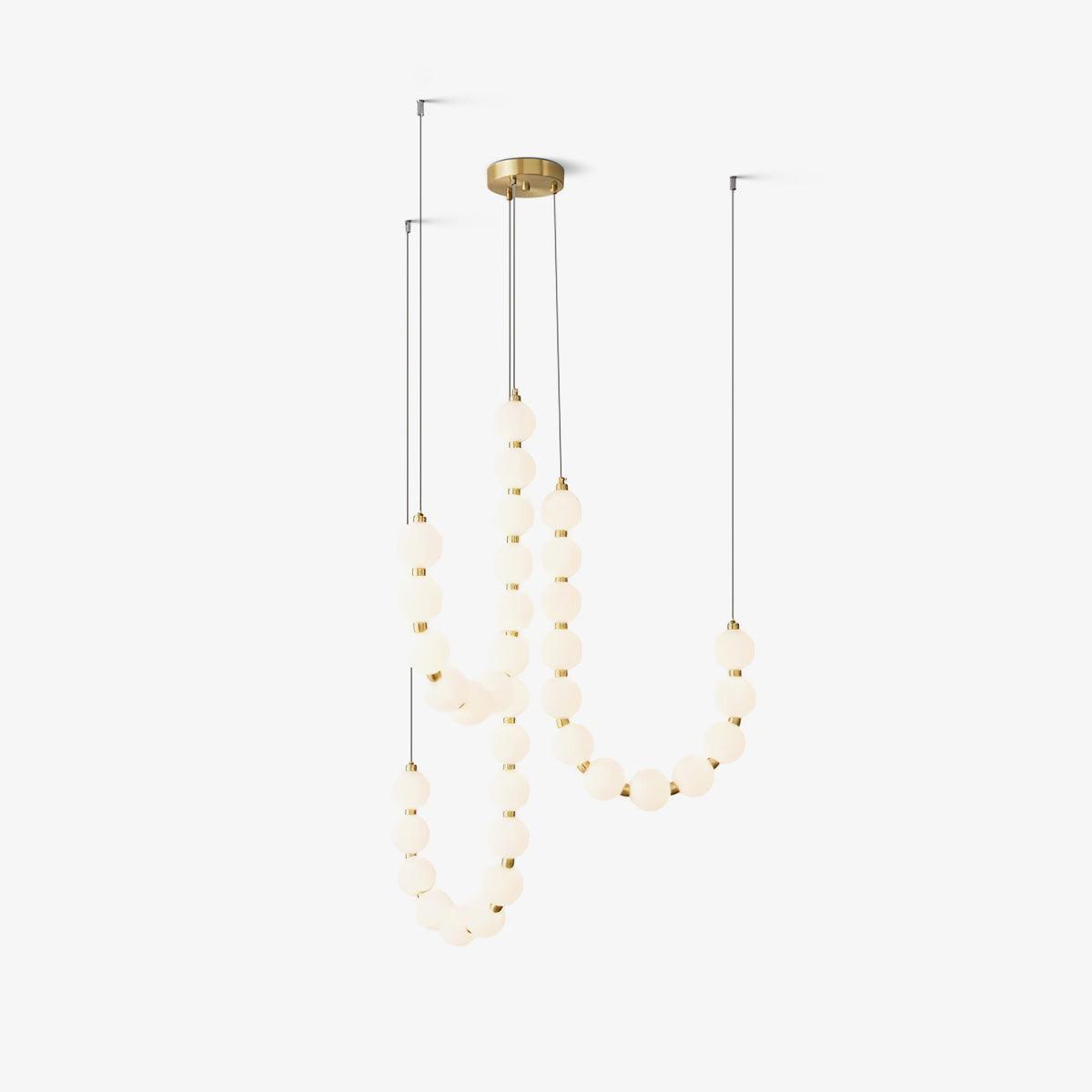 Pearl Necklace Chandelier | Brass & Acrylic | Adjustable Length