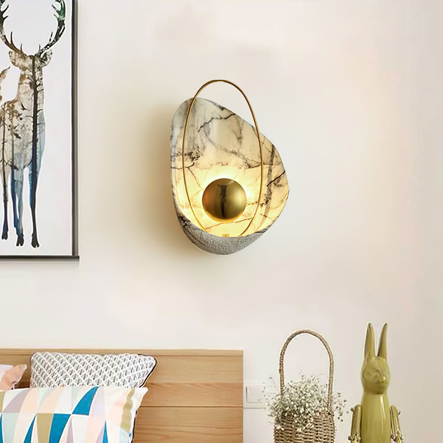 Pearl Wall Lamp | Hand-Made Resin & Copper | Set of 2