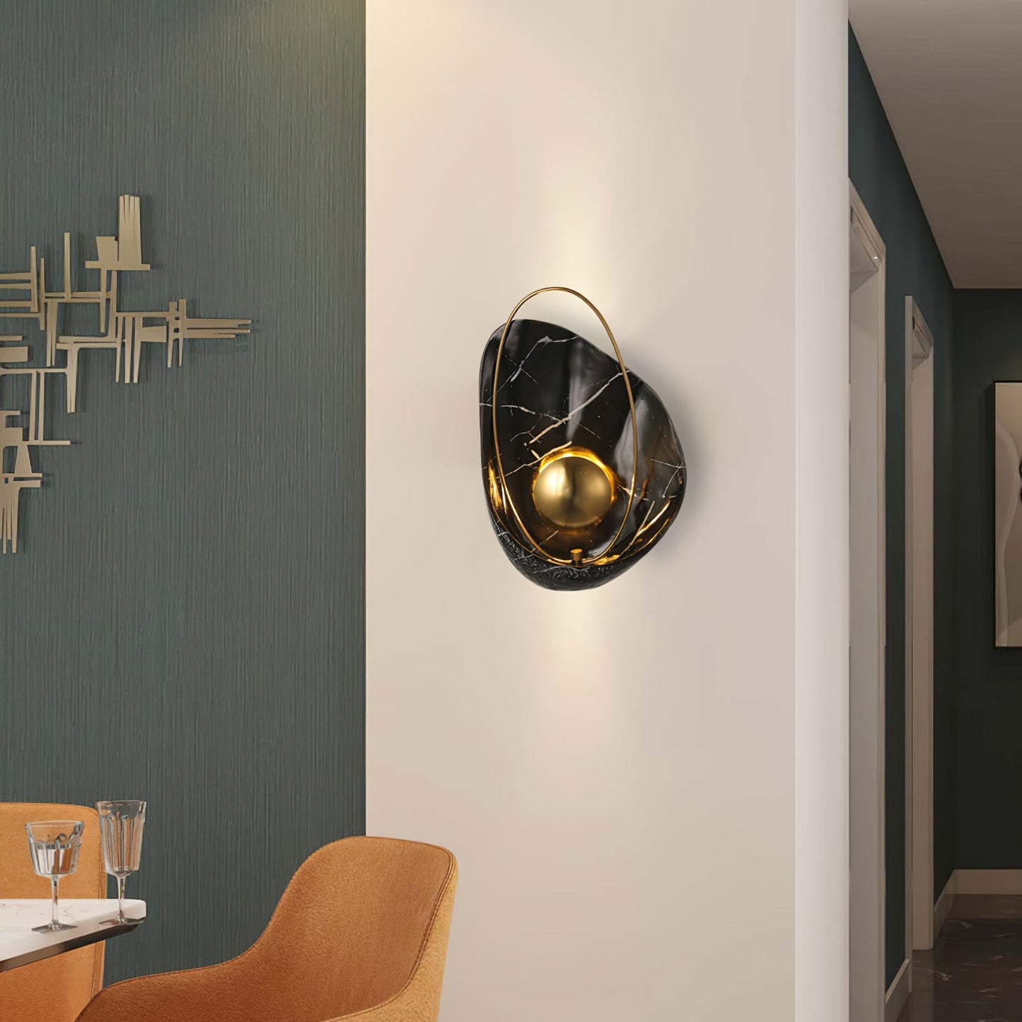 Pearl Wall Lamp | Hand-Made Resin & Copper | Set of 2