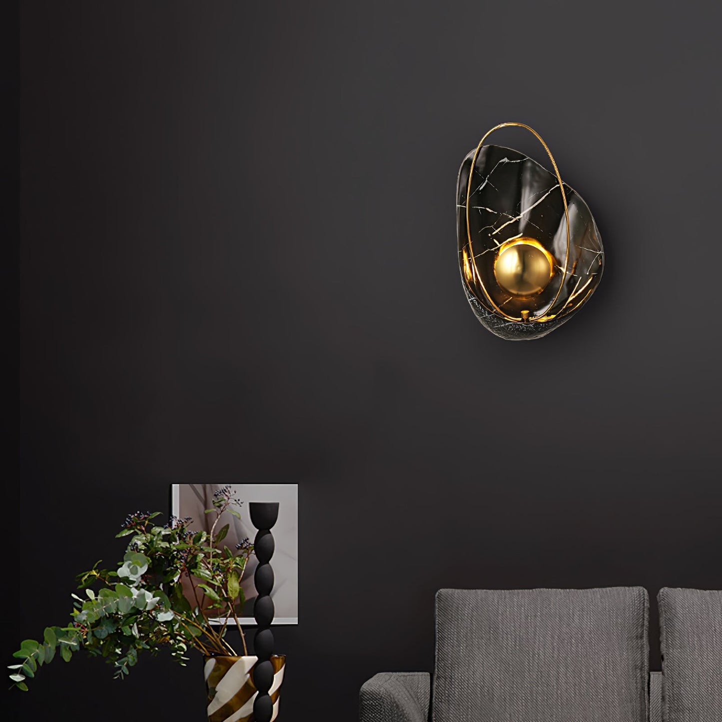 Pearl Wall Lamp | Hand-Made Resin & Copper | Set of 2