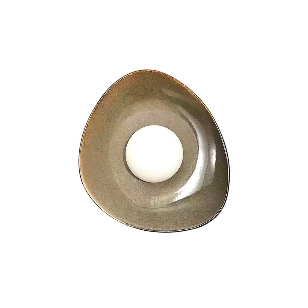 Pebble Tray Wall Lamp | Ceramic & Glass | Taupe & White