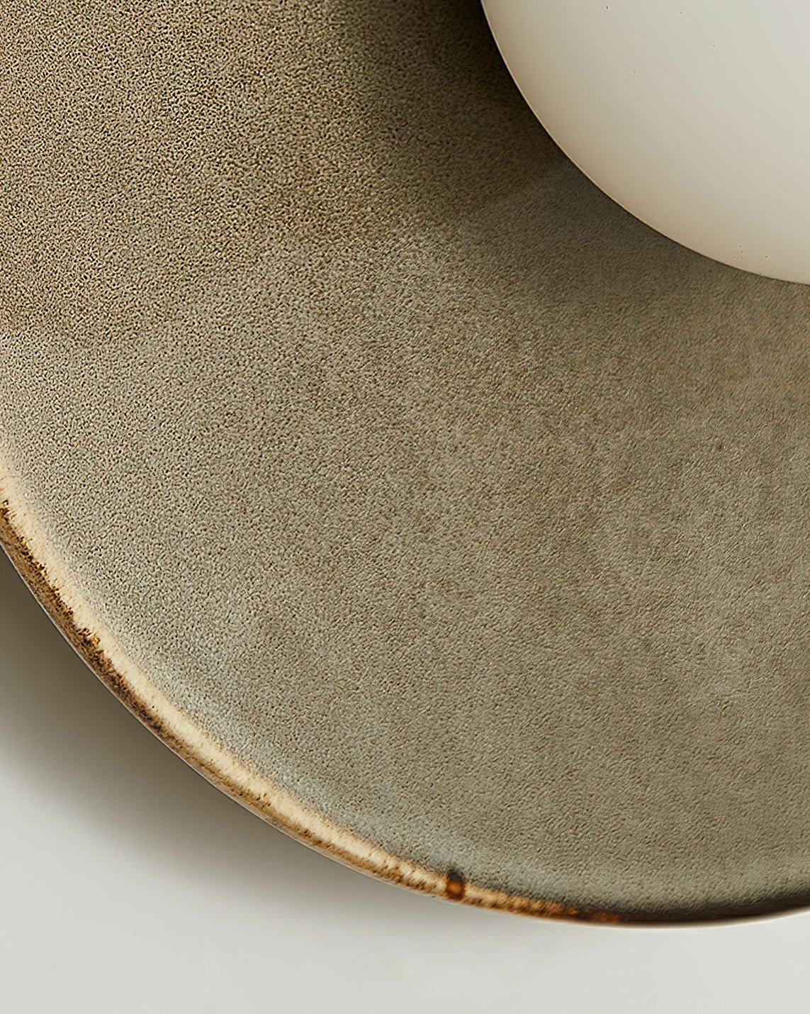 Pebble Tray Wall Lamp | Ceramic & Glass | Taupe & White