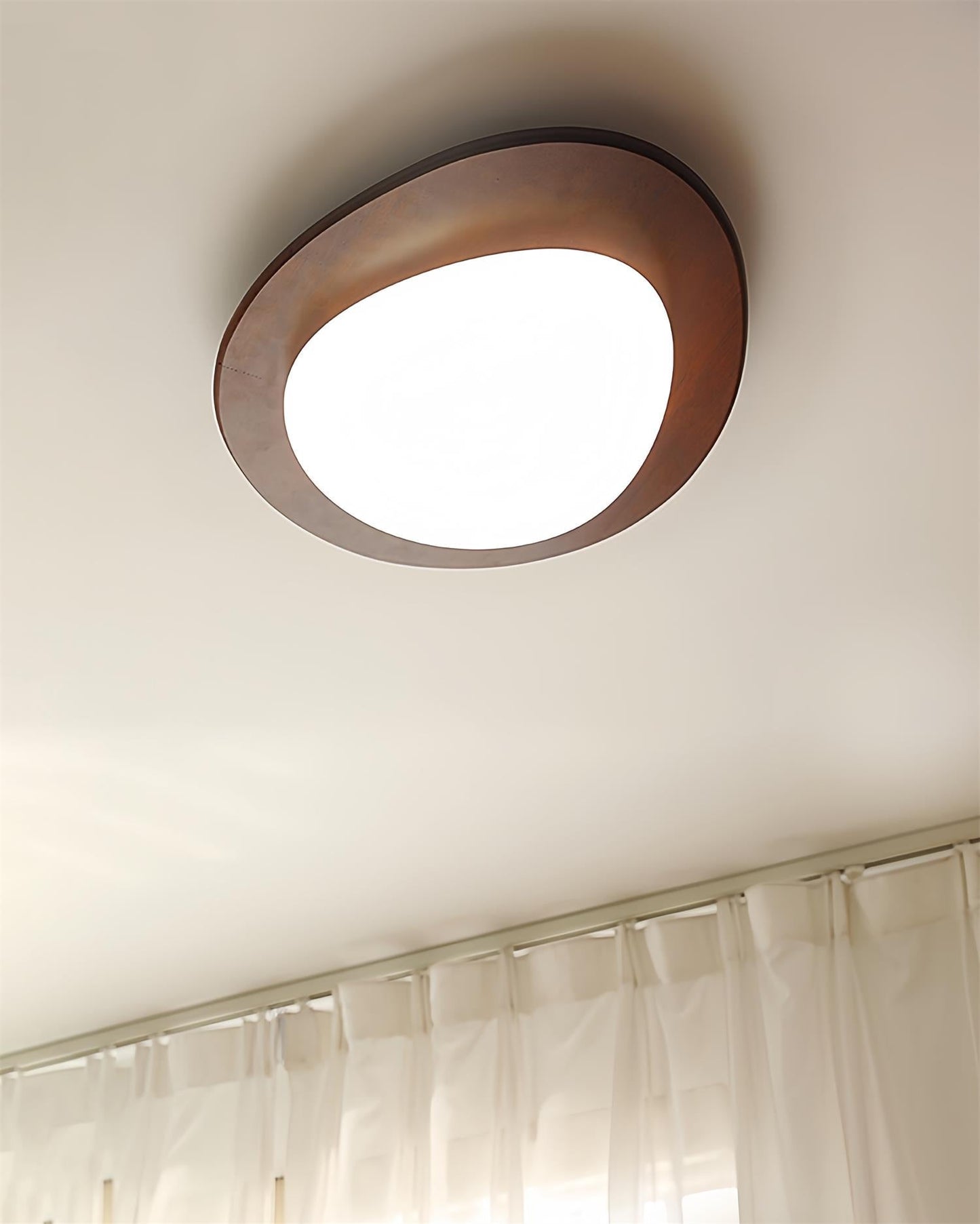 Pebble Ceiling Light | Walnut Wood & Acrylic | 38cm/58cm Diameter