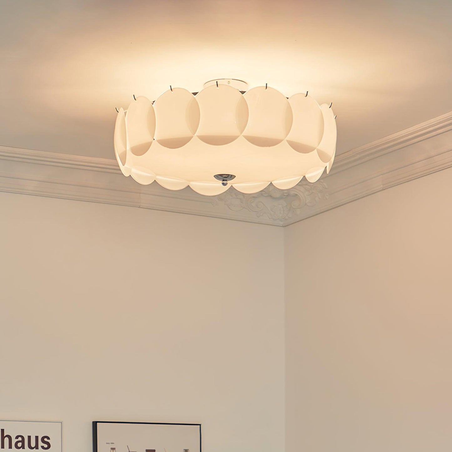 Pembridge Ceiling Light | Gold Metal & White Glass | Multiple Sizes