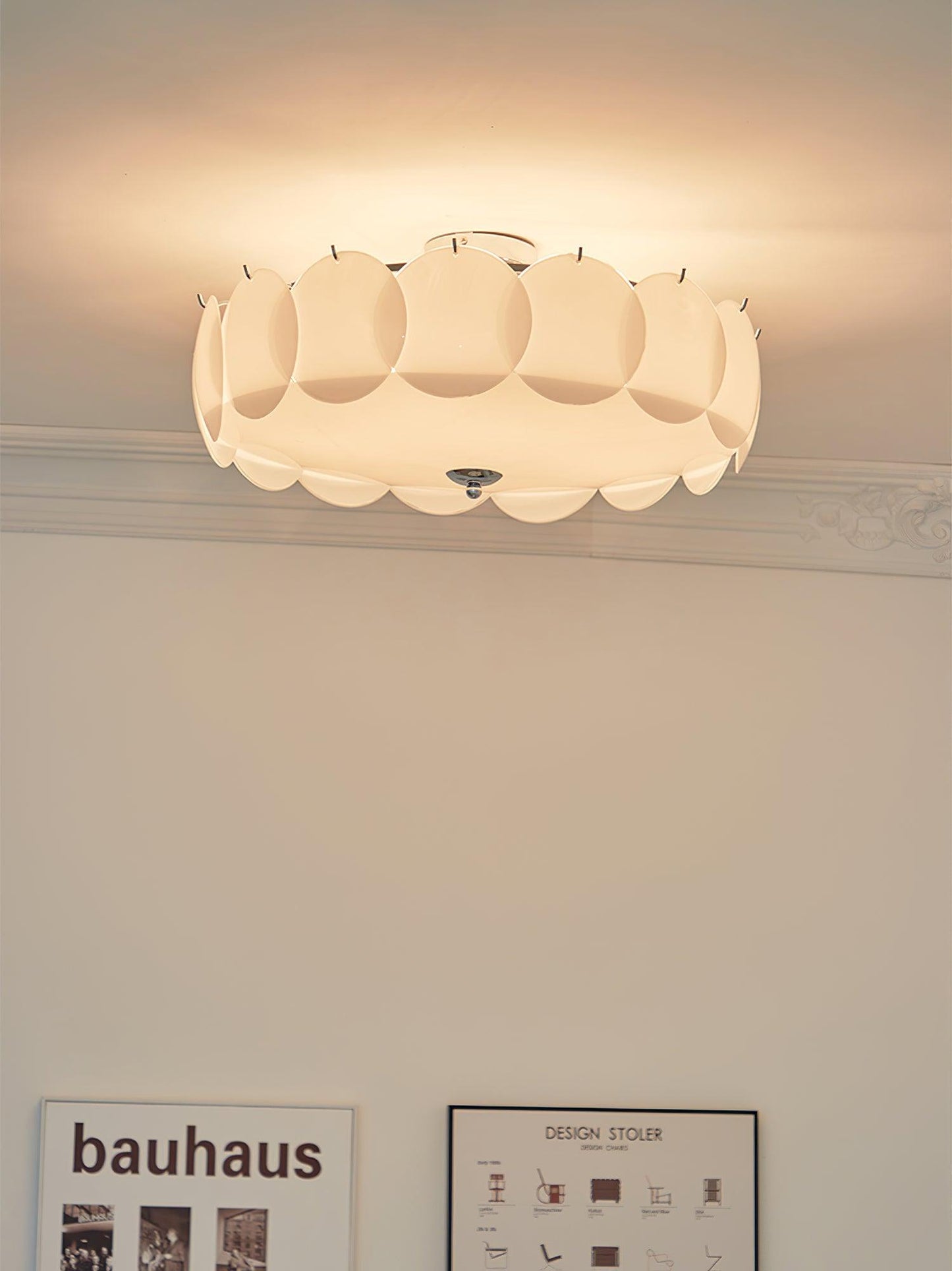Pembridge Ceiling Light | Gold Metal & White Glass | Multiple Sizes