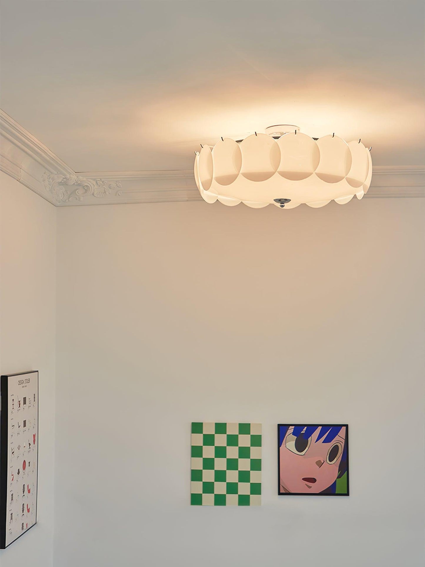 Pembridge Ceiling Light | Gold Metal & White Glass | Multiple Sizes