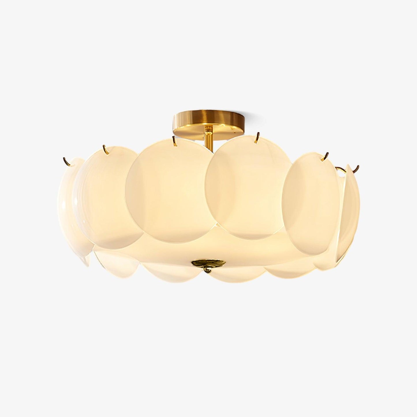 Pembridge Ceiling Light | Gold Metal & White Glass | Multiple Sizes