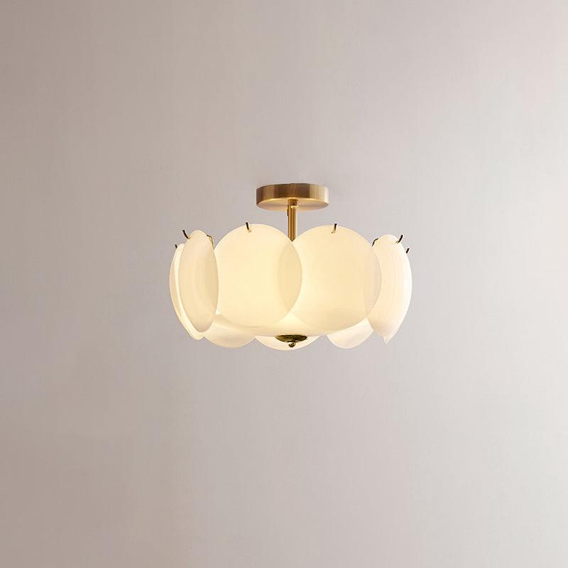 Pembridge Ceiling Light | Gold Metal & White Glass | Multiple Sizes
