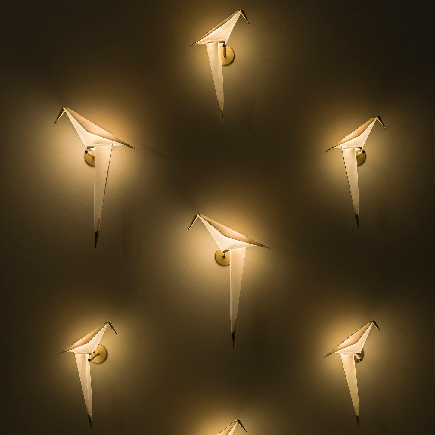 Avian Serenity Wall Lamp | Adjustable Metal & PC | Set of 2