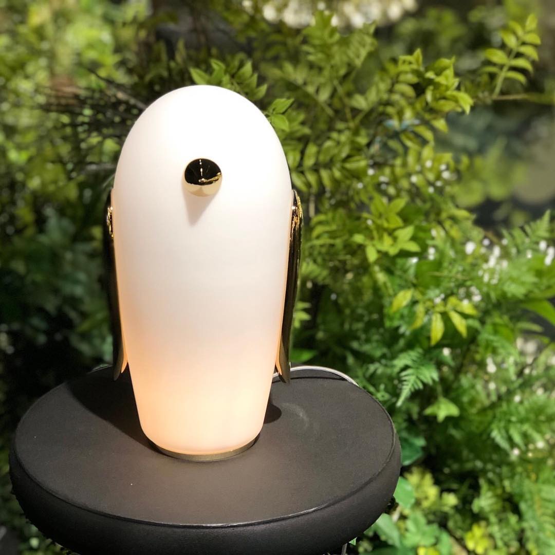 Animal Table Lamp | Frosted Glass & Gold Accents | Owl, Rabbit & Penguin Characters