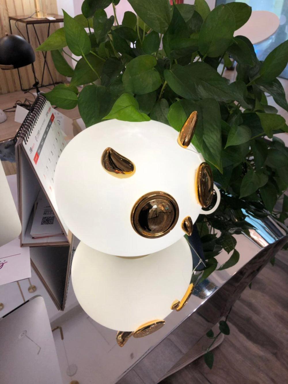 Animal Table Lamp | Frosted Glass & Gold Accents | Owl, Rabbit & Penguin Characters