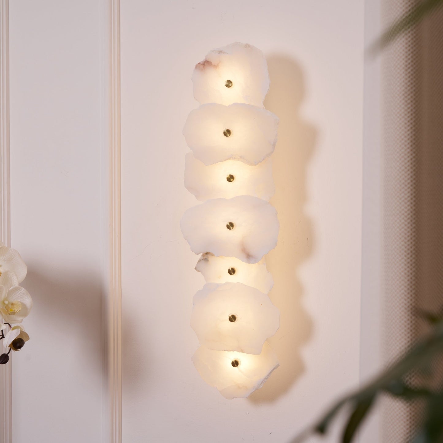 Petra Wall Sconce | Metal & Alabaster | Set of 2