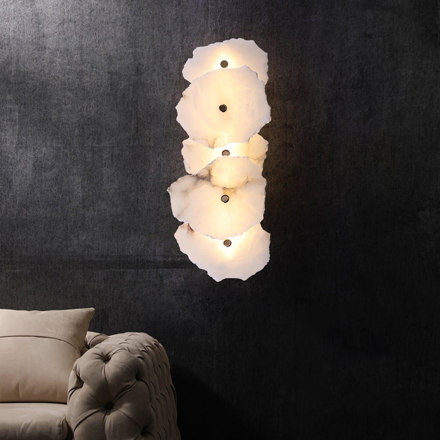 Petra Wall Sconce | Metal & Alabaster | Set of 2