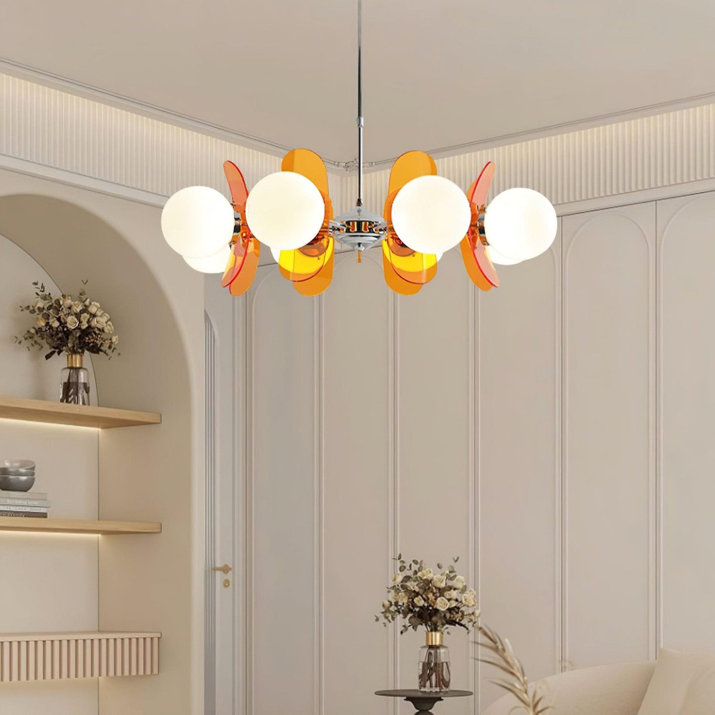 Phosphorescent Chandelier | High-Quality Iron & Glass | 3 to 8 Heads Options