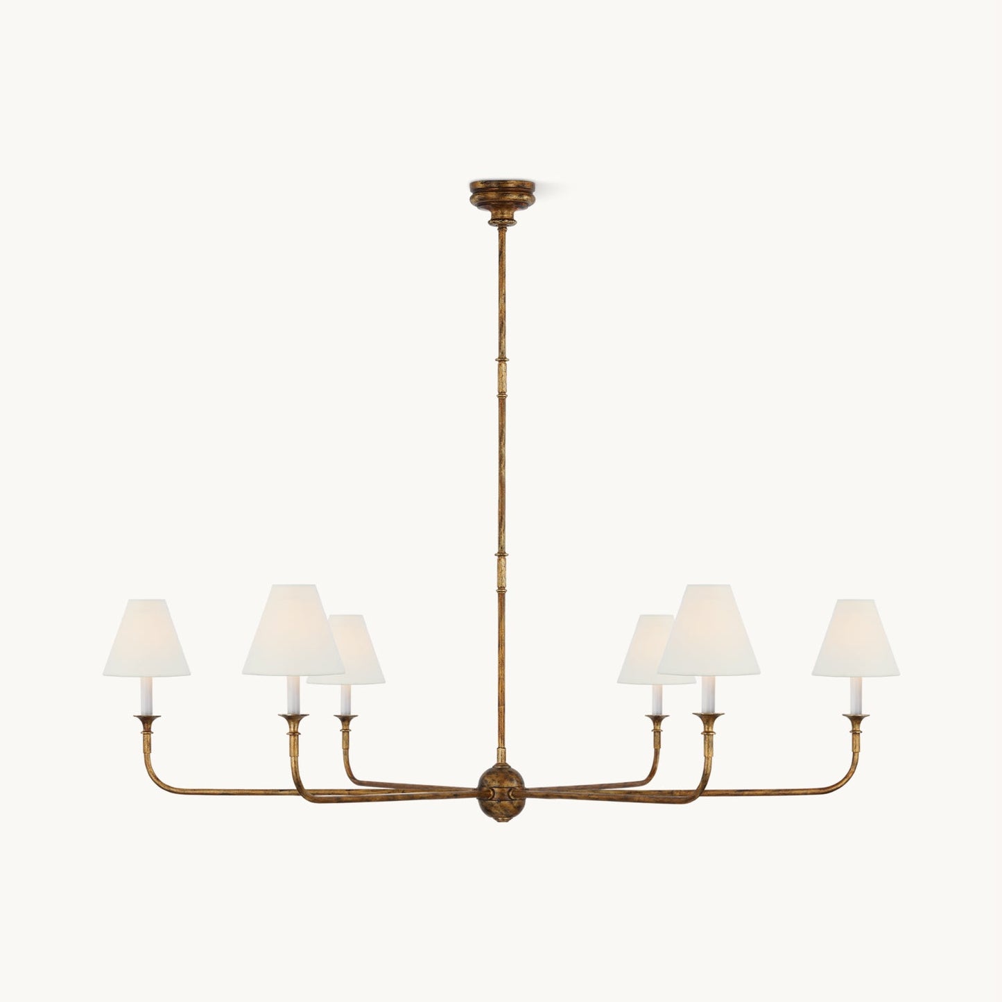 Piaf Chandelier | Premium Brass & Fabric | 2, 4, or 6 Lights