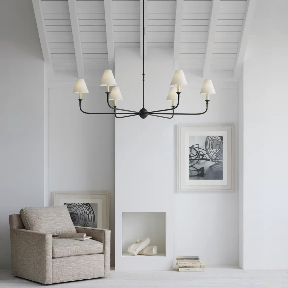 Piaf Chandelier | Premium Brass & Fabric | 2, 4, or 6 Lights
