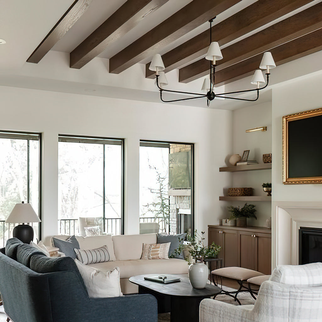 Piaf Chandelier | Premium Brass & Fabric | 2, 4, or 6 Lights