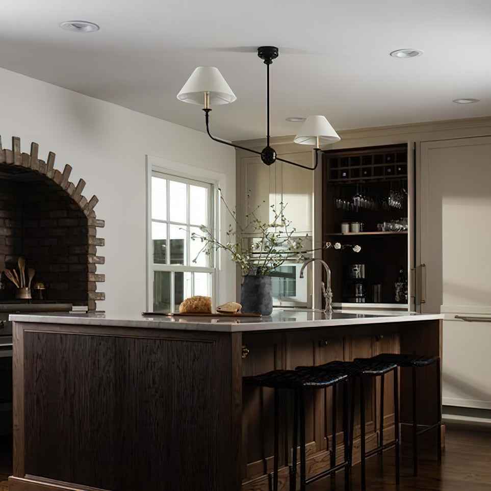 Piaf Chandelier | Premium Brass & Fabric | 2, 4, or 6 Lights