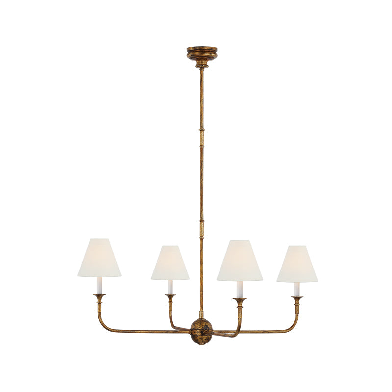 Piaf Chandelier | Premium Brass & Fabric | 2, 4, or 6 Lights