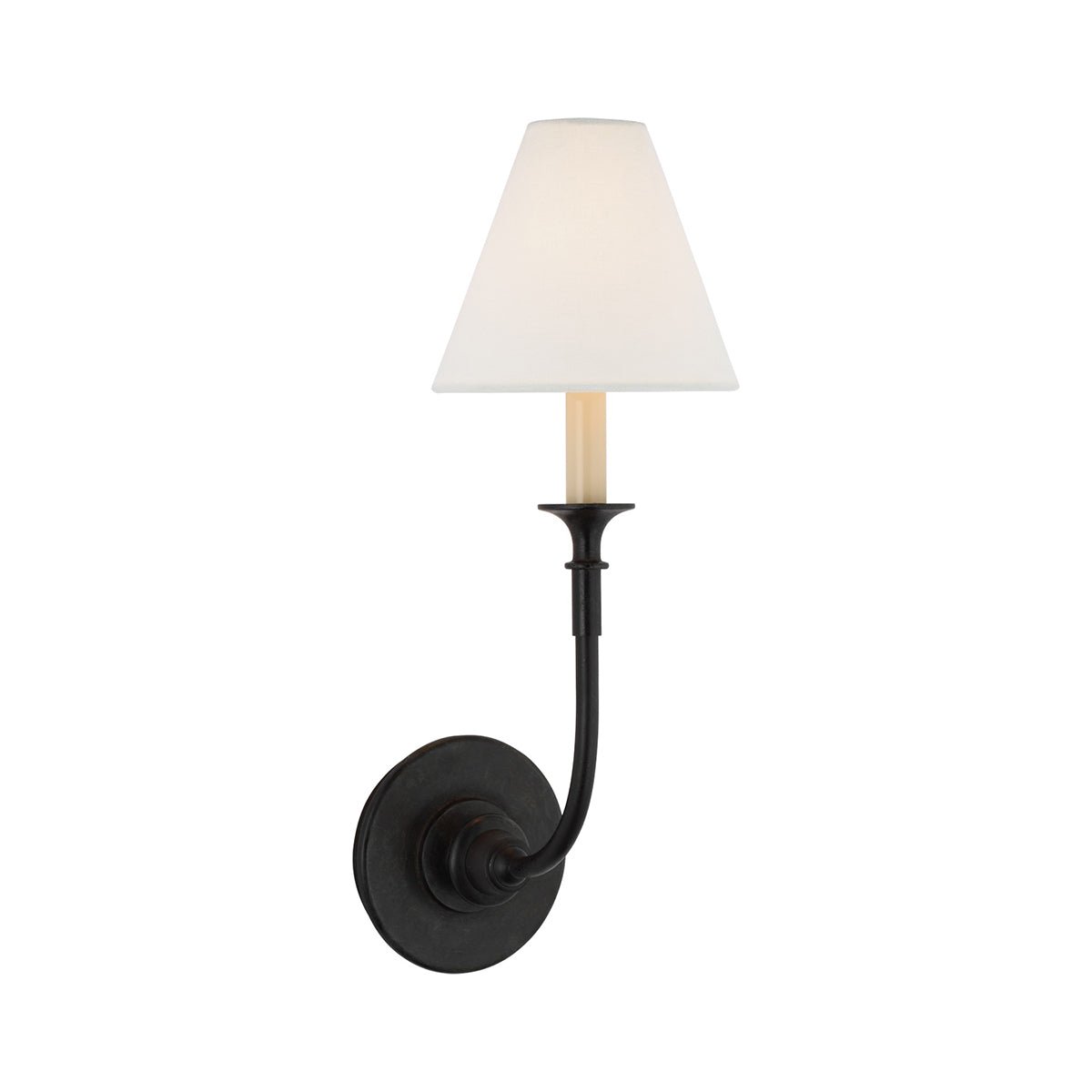 Luella Wall Lamp | Fabric & Metal | Black, Aged Gold, White