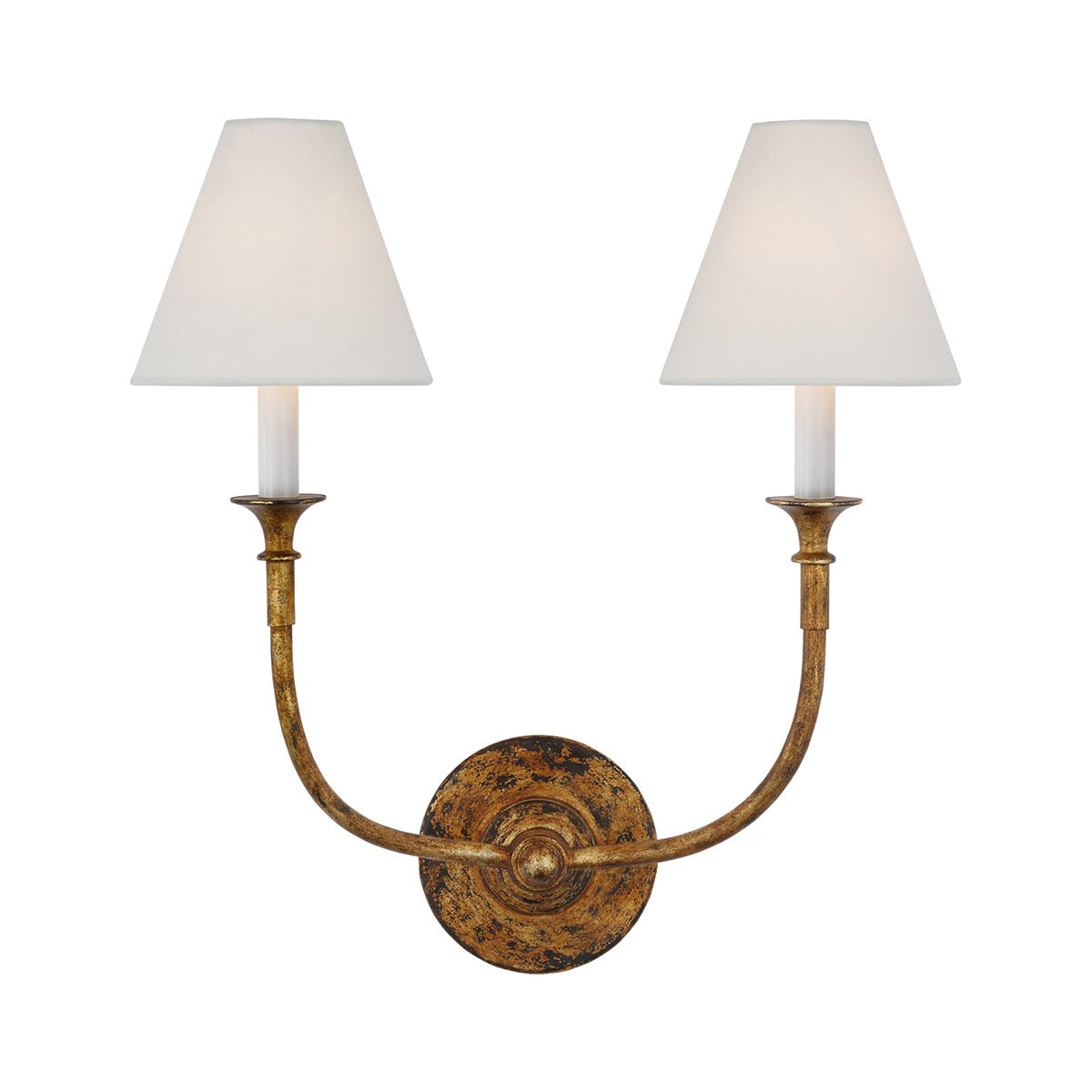 Luella Wall Lamp | Fabric & Metal | Black, Aged Gold, White