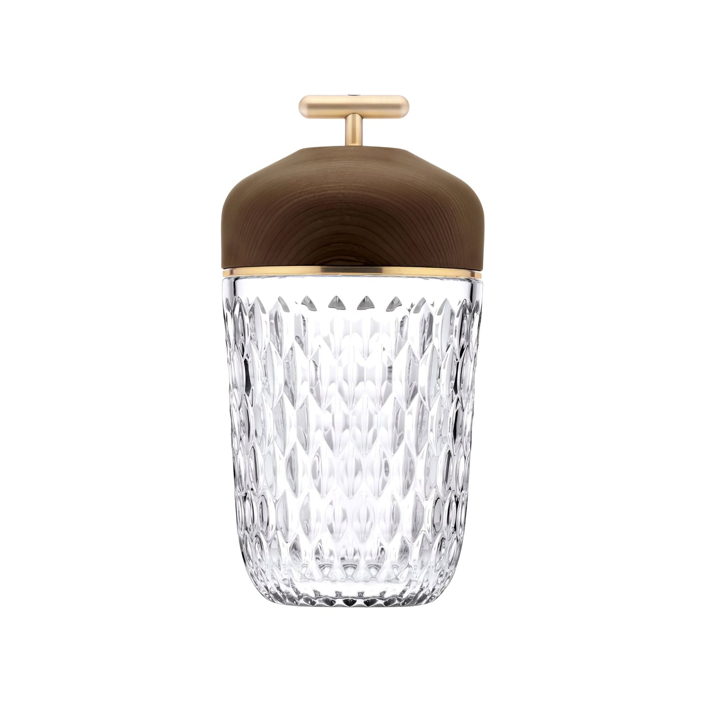 Pine Cone Table Lamp | Crystal Glass & Metal | Walnut Color