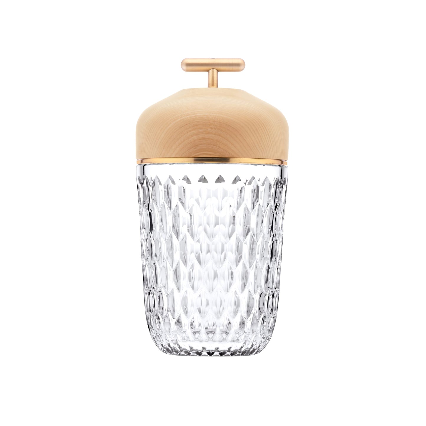 Pine Cone Table Lamp | Crystal Glass & Metal | Walnut Color