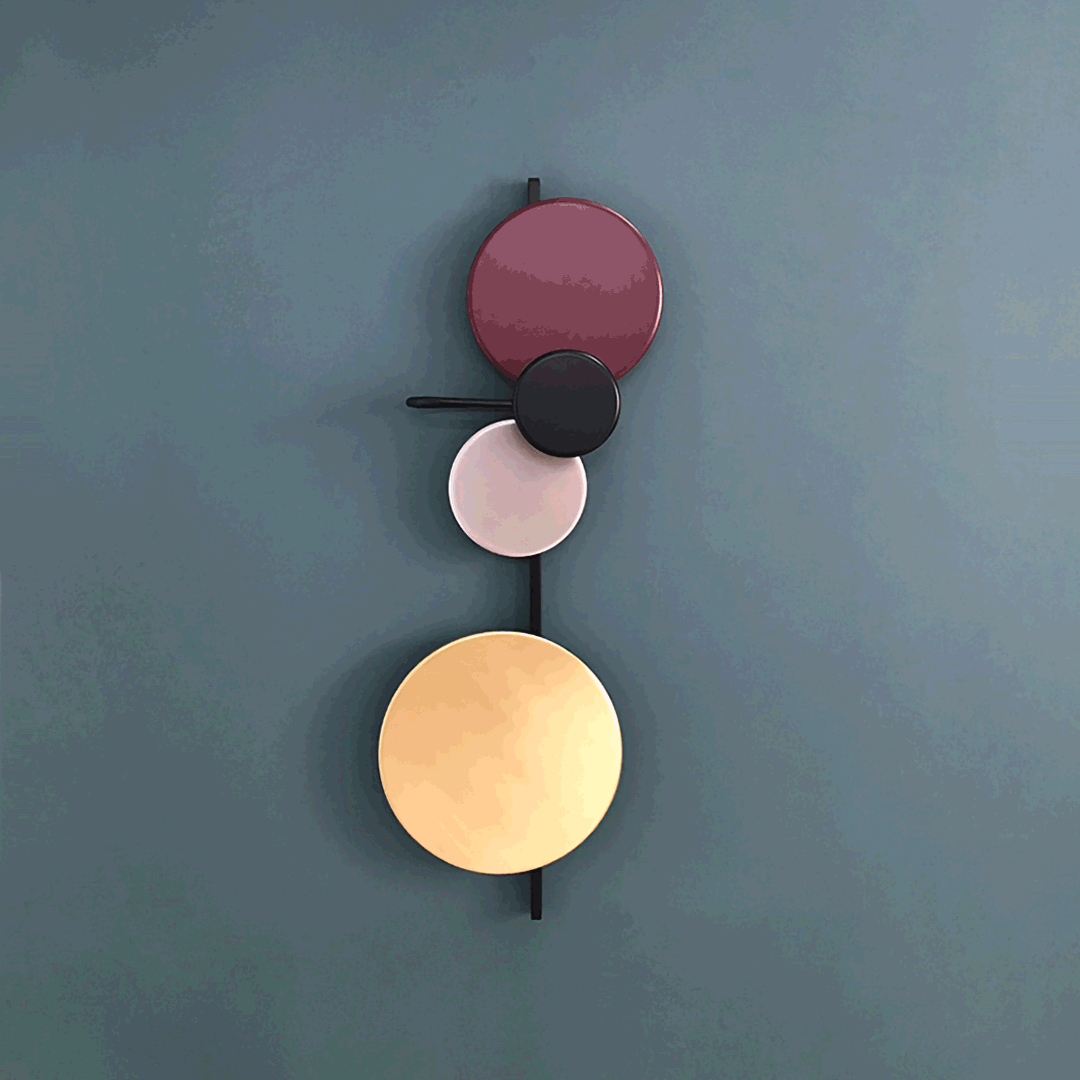 Planet Wall Lamp | Metal LED | Electric Blue & Indian Red