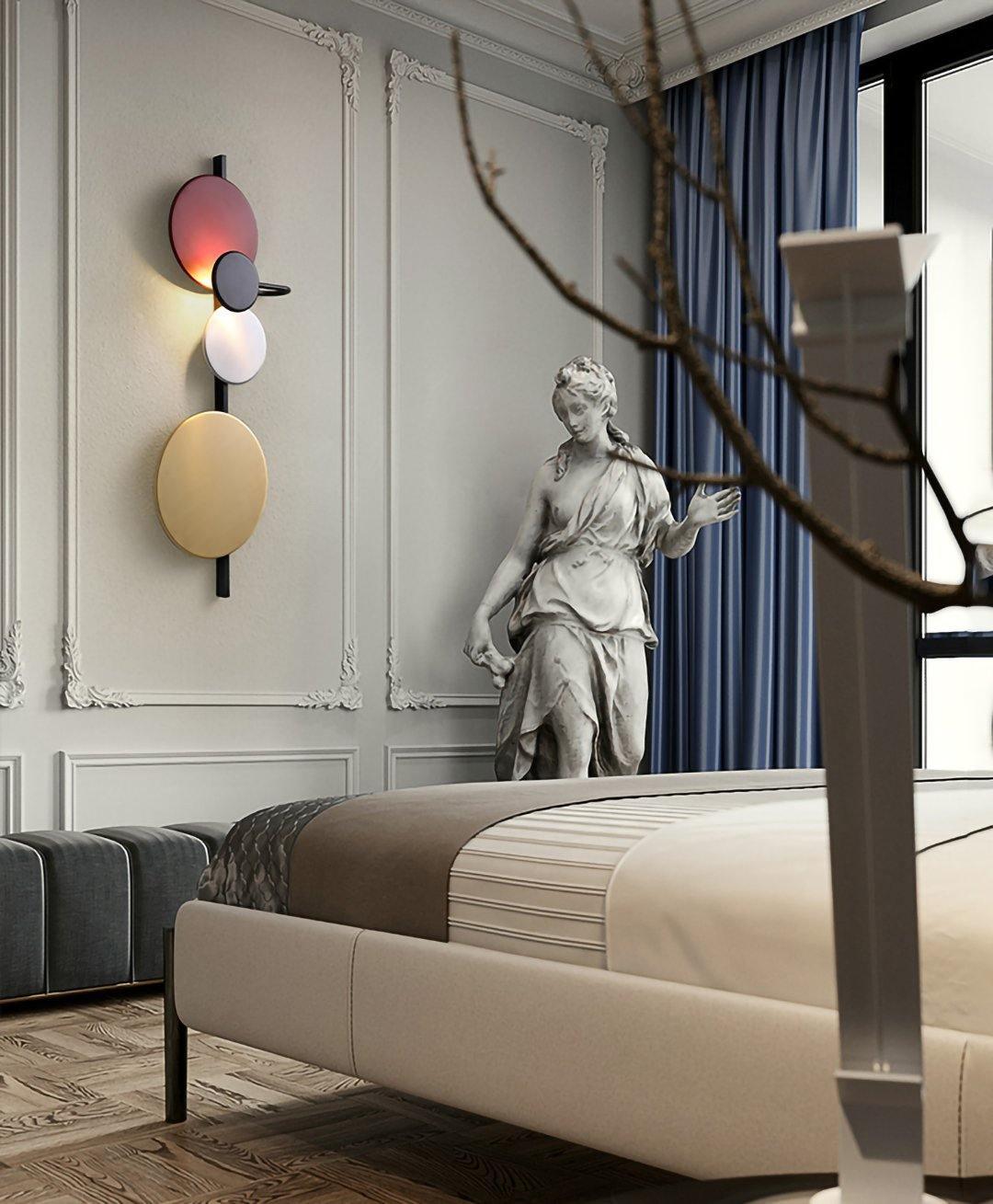 Planet Wall Lamp | Metal LED | Electric Blue & Indian Red