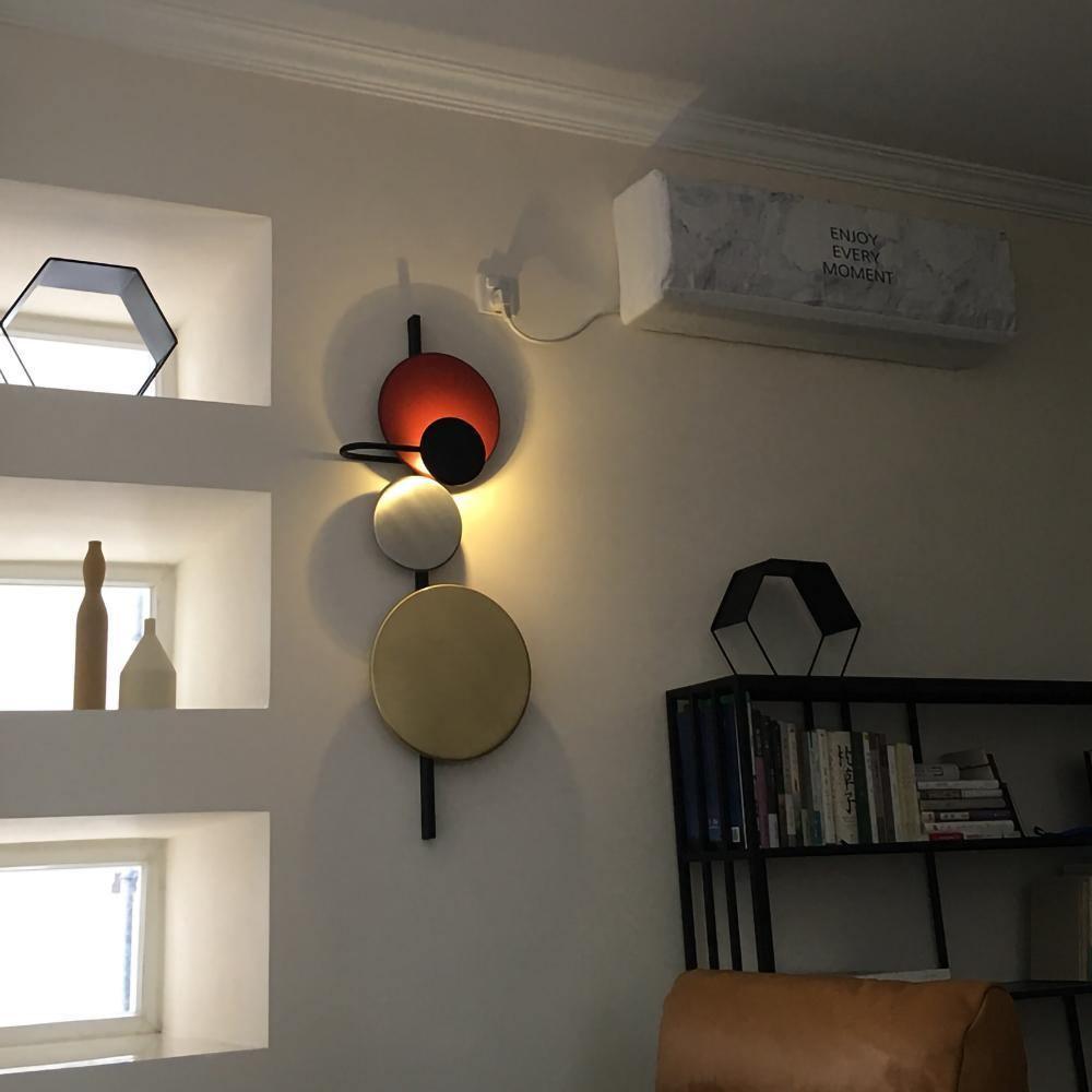 Planet Wall Lamp | Metal LED | Electric Blue & Indian Red