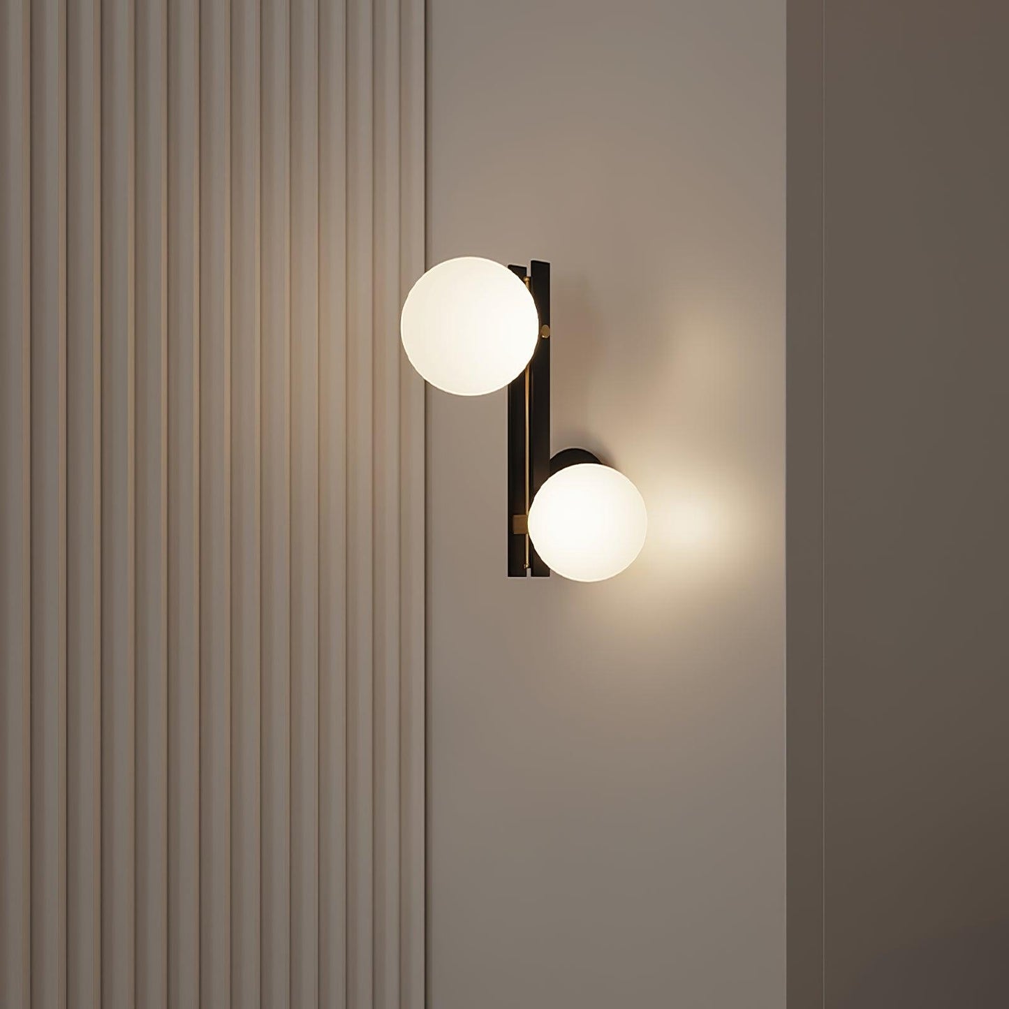 Planeta Wall Lamp | Brass & White Glass | Set of 2