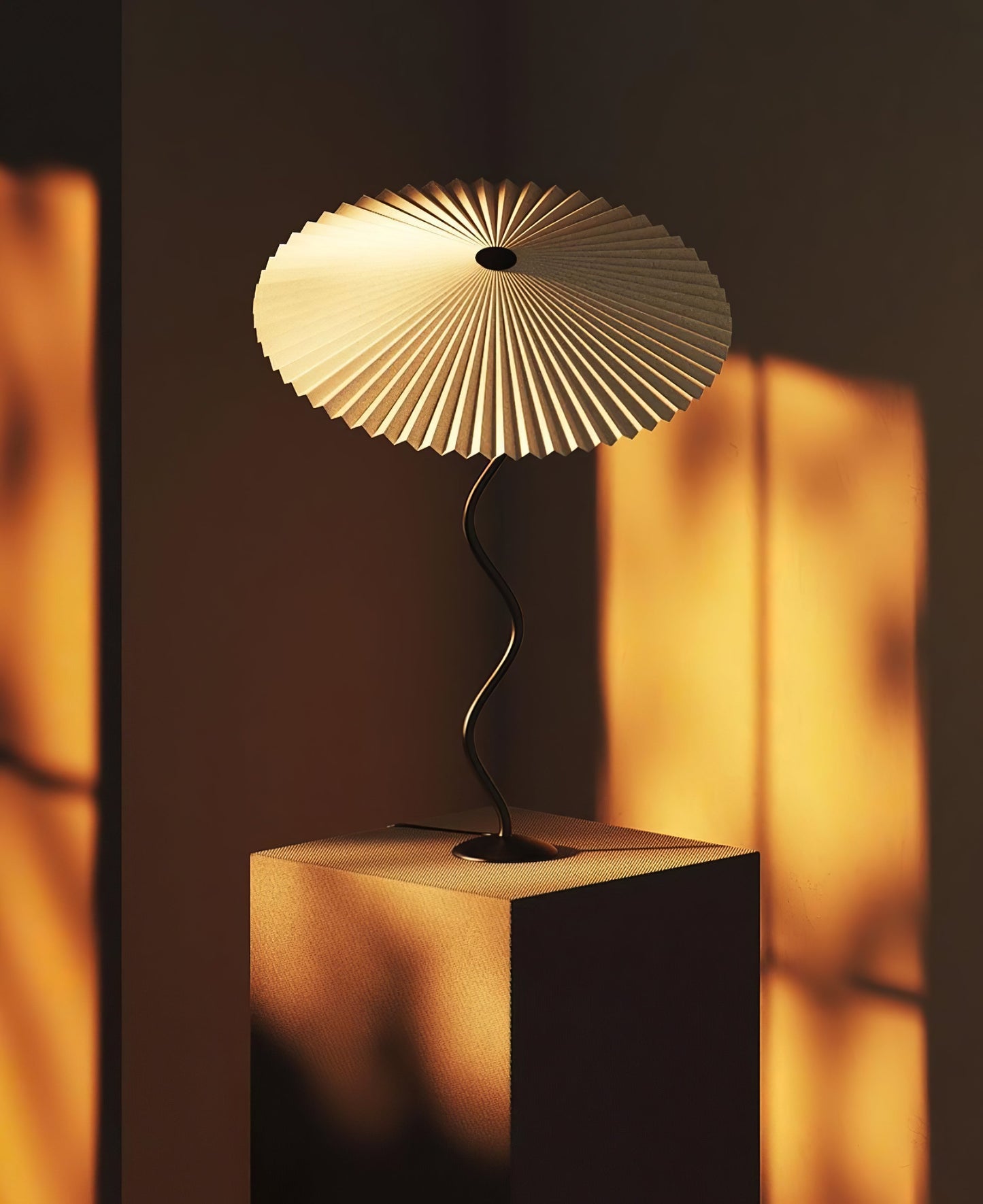 Table Lamp | Handcrafted Iron Base | Beige & White Shade