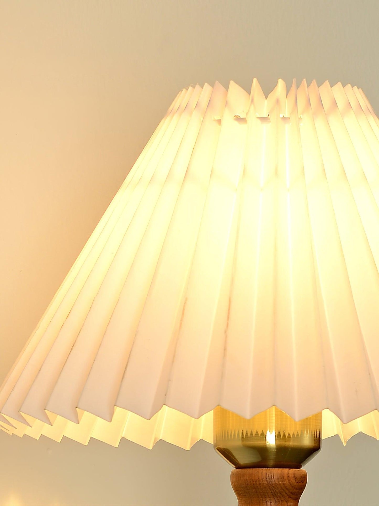Walnut Wall Light | Pleated Fabric | Set of 2