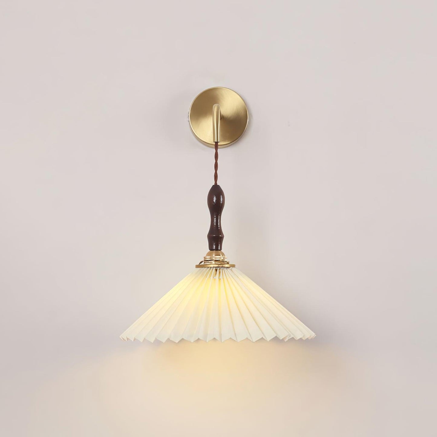Wooden Wall Lamp | Walnut & Brass | Set of 2