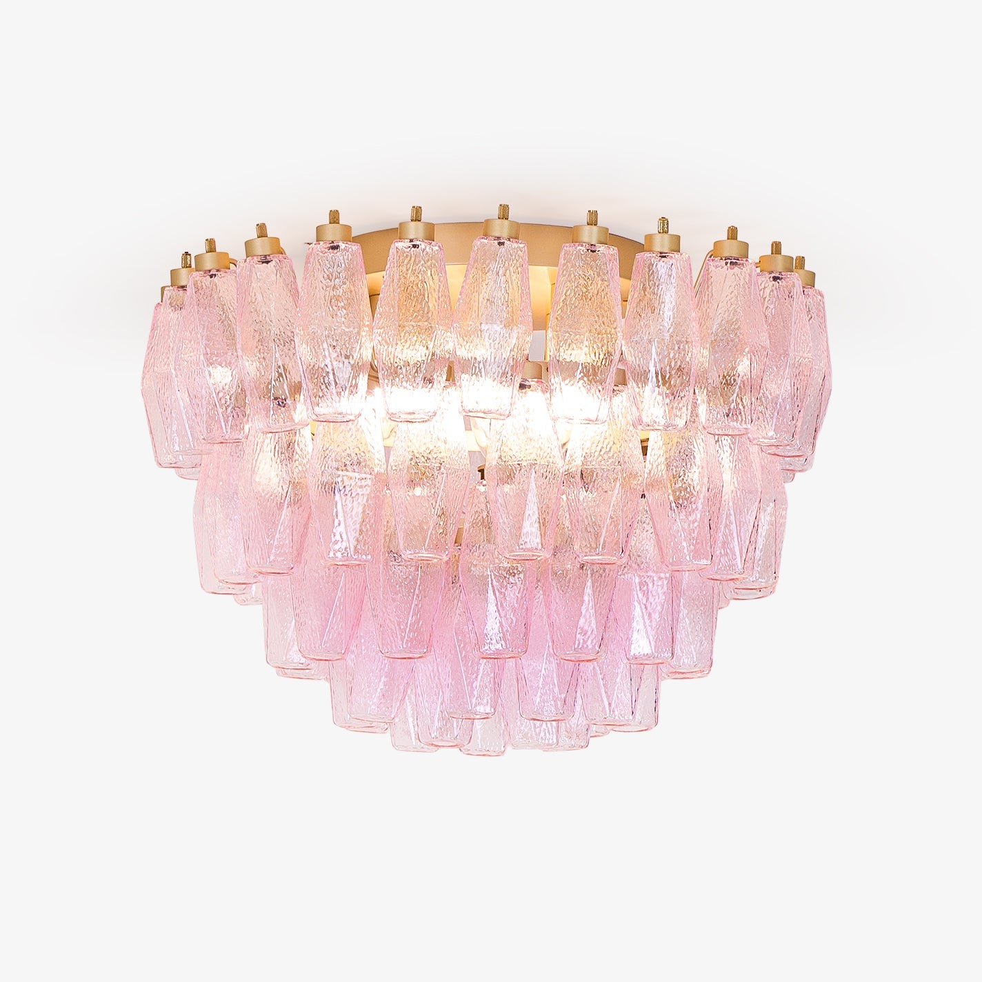 Murano Pink Ceiling Light | Handcrafted Vintage Glass | 65cm Diameter