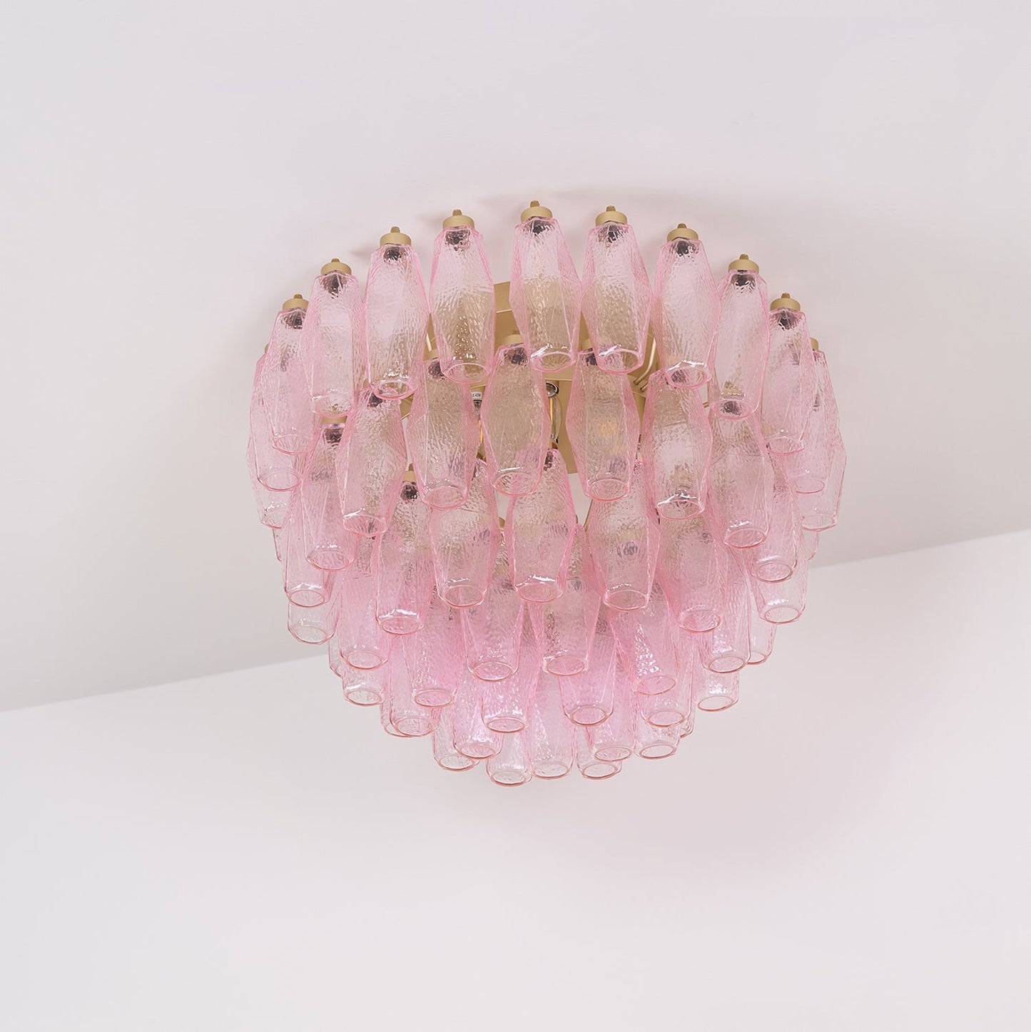 Murano Pink Ceiling Light | Handcrafted Vintage Glass | 65cm Diameter