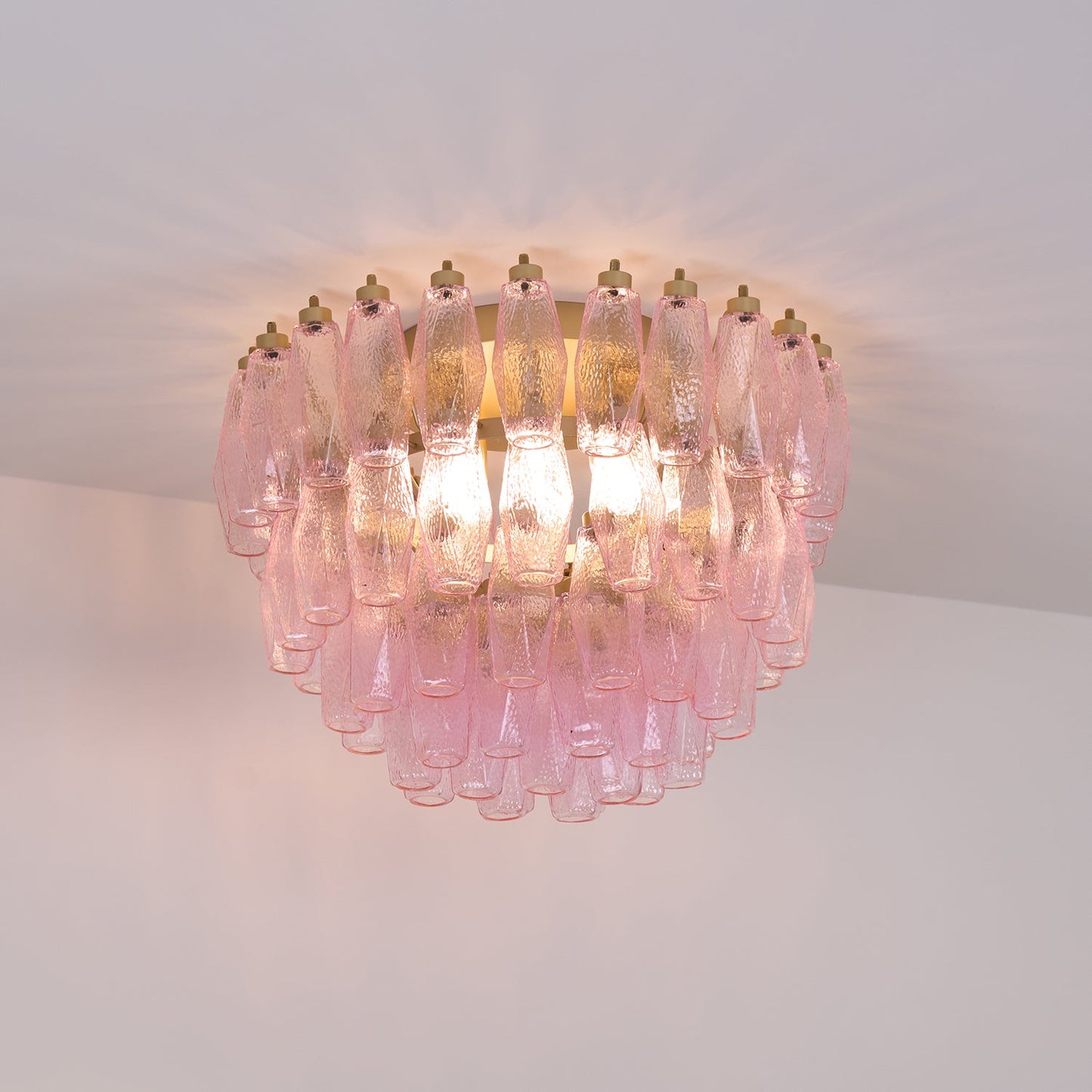 Murano Pink Ceiling Light | Handcrafted Vintage Glass | 65cm Diameter