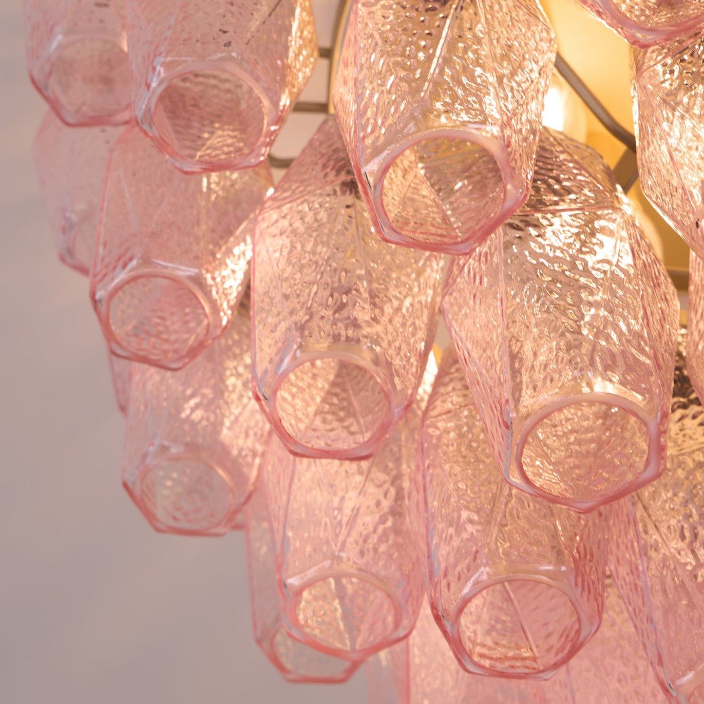 Murano Pink Ceiling Light | Handcrafted Vintage Glass | 65cm Diameter