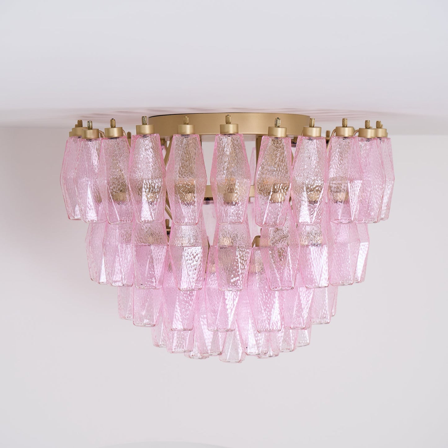 Murano Pink Ceiling Light | Handcrafted Vintage Glass | 65cm Diameter