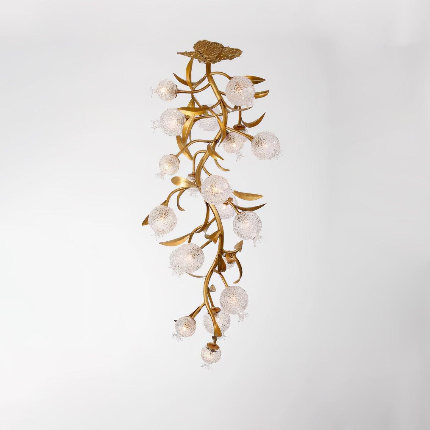 Pomegranate Brass Ceiling Lamp | Clear Glass Shade | 50cm Diameter