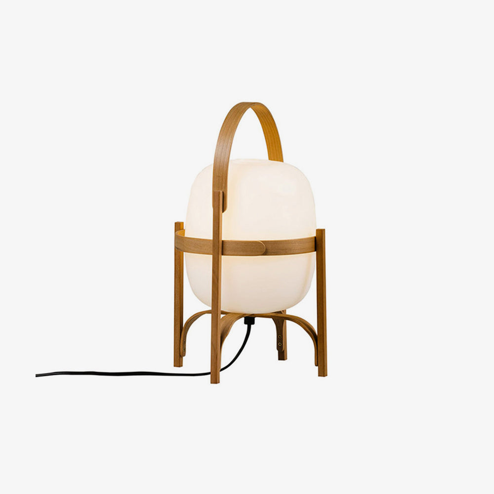 Portable Glass Table Lamp | Wood & Glass | Ash or Walnut Finish
