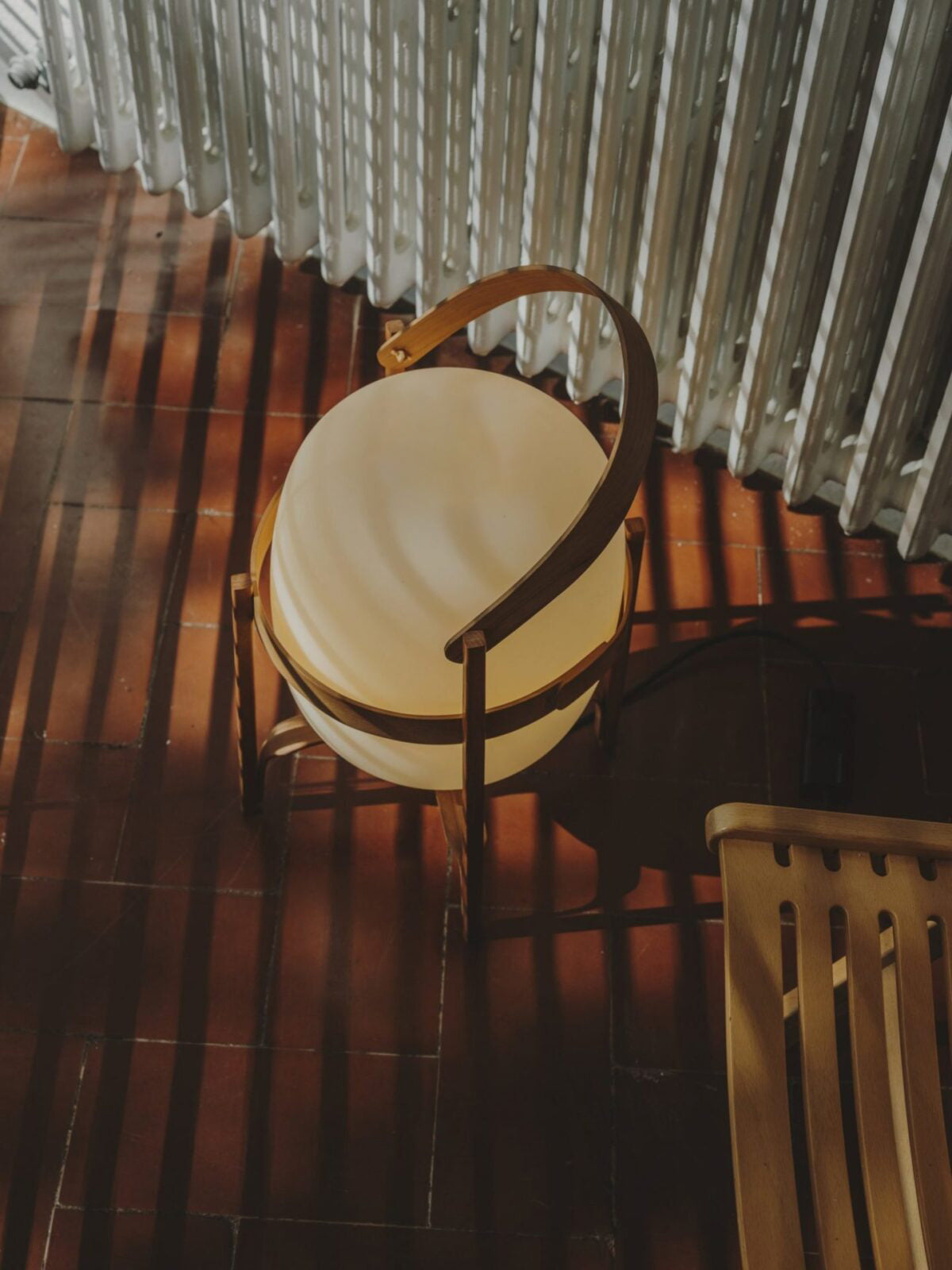 Portable Glass Table Lamp | Wood & Glass | Ash or Walnut Finish