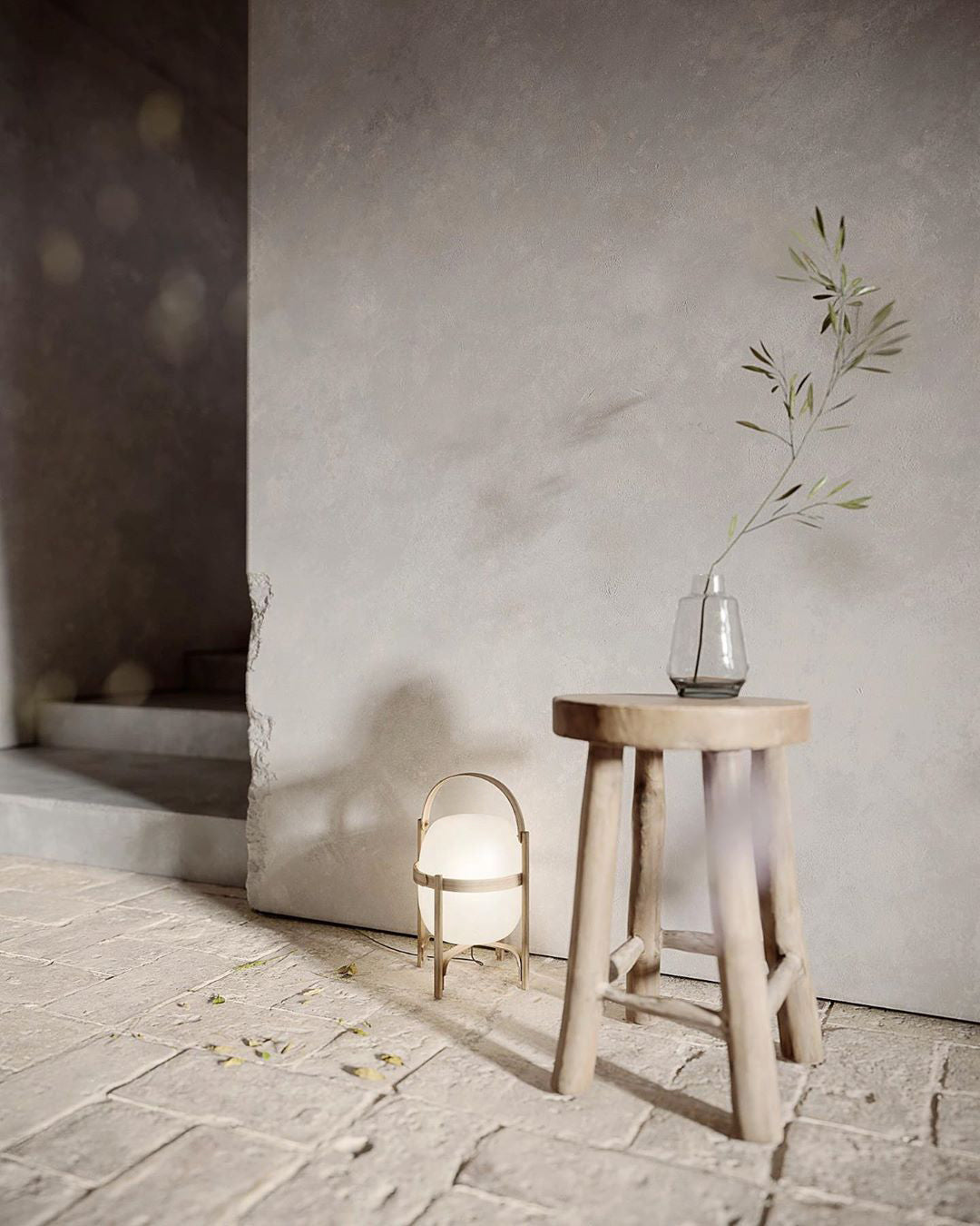 Portable Glass Table Lamp | Wood & Glass | Ash or Walnut Finish