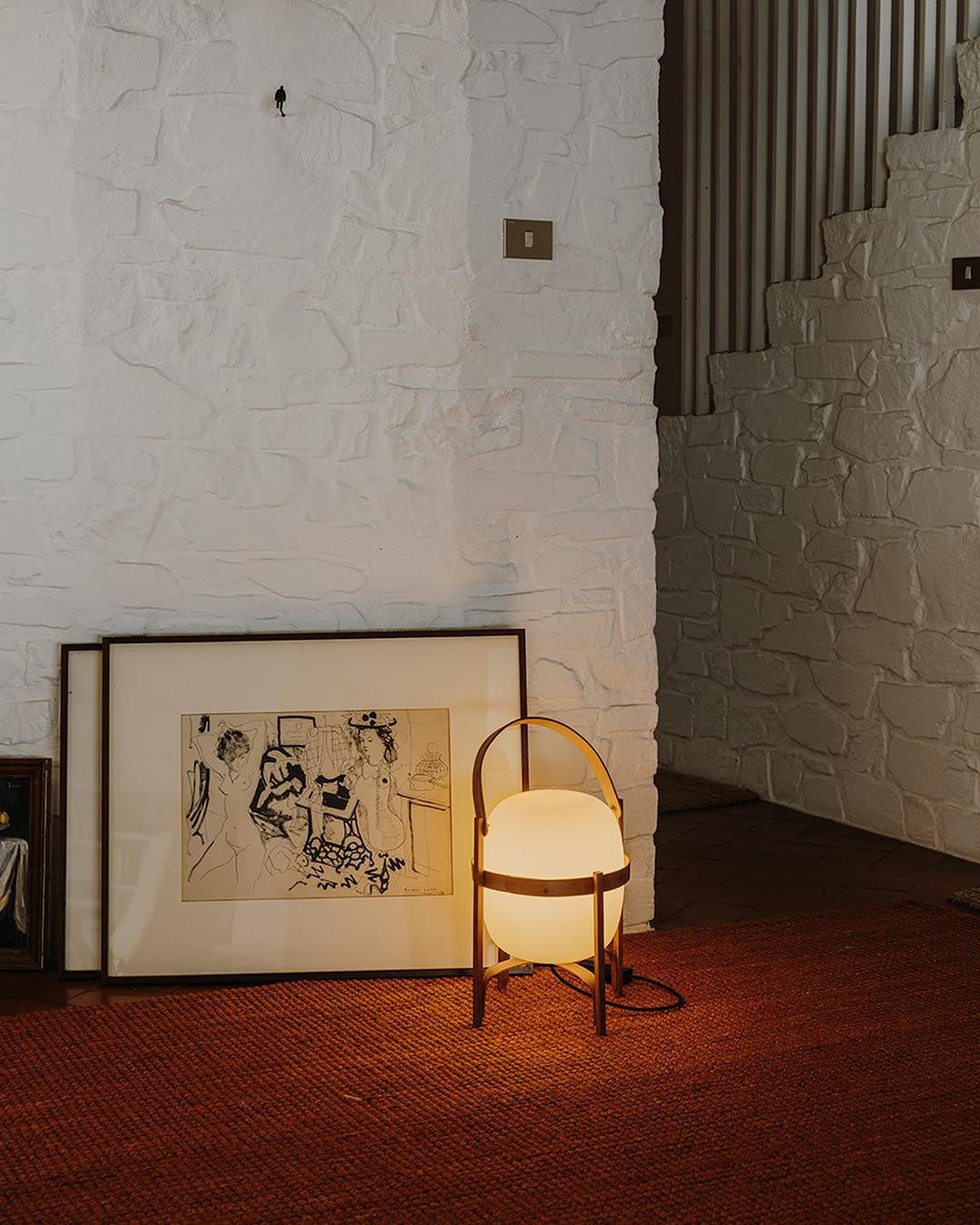 Portable Glass Table Lamp | Wood & Glass | Ash or Walnut Finish